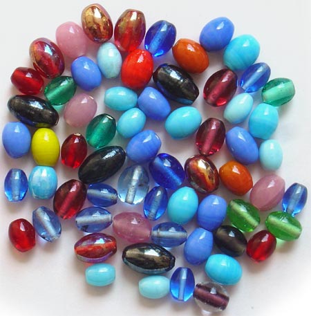 Oval Glass Beads Mix<br>(8mm - 14mm)