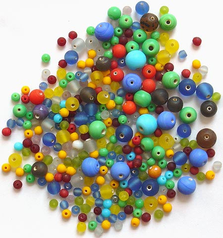 Round Frost Glass Beads Mix<br>(4mm - 10mm)