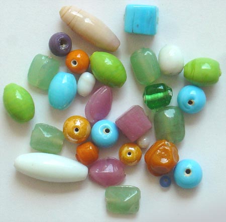 Opaque Plain Glass Beads Mix<br>Type I