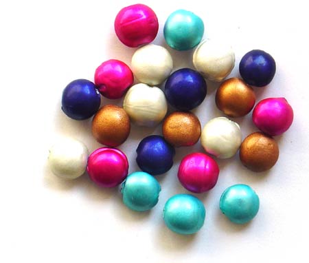 Painted And Polished Glass Beads Mix